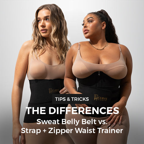 The Differences: Sweat Belly Belt vs. Strap + Zipper Waist Trainer – Curve  Sculpting