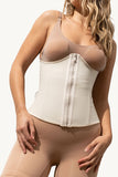 Curvesculpting Zippa Waist Trainer (Beach Sand) with latex core for waist slimming, curve shaping, and discreet daily wear.
