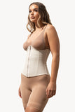 Curvesculpting Zippa Waist Trainer (Beach Sand) with latex core for waist slimming, curve shaping, and discreet daily wear