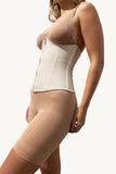 Curvesculpting Zippa Waist Trainer (Beach Sand) with latex core for waist slimming, curve shaping, and discreet daily wear.