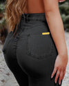 Super comfortable, stretchy and curve accentuating designed to sculpt your bum. High waistband that gives you a waist cinching affect, moulding it in all the right places. Looks like a traditional straight leg denim pant but in the worlds most comfortable Denim fabric
