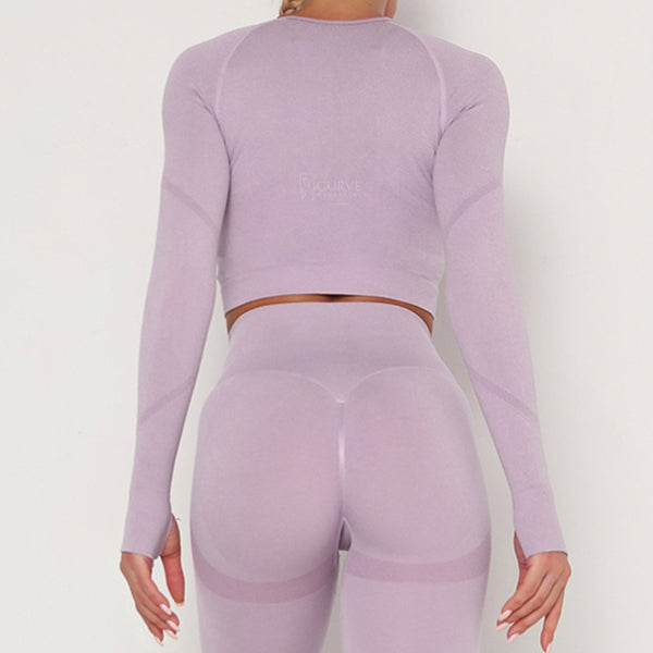curve sculpting top, Instagram top, purple long sleeve top