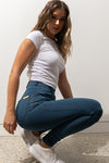 Super comfortable, stretchy and curve accentuating designed to sculpt your bum. High waistband that gives you a waist cinching affect, moulding it in all the right places. Looks like a traditional straight leg denim pant but in the worlds most comfortable Denim fabric