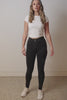 Super comfortable, stretchy and curve accentuating designed to sculpt your bum. High waistband that gives you a waist cinching affect, moulding it in all the right places. Looks like a traditional straight leg denim pant but in the worlds most comfortable Denim fabric