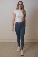 Super comfortable, stretchy and curve accentuating designed to sculpt your bum. High waistband that gives you a waist cinching affect, moulding it in all the right places. Looks like a traditional straight leg denim pant but in the worlds most comfortable Denim fabric