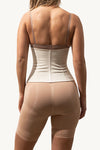 Curvesculpting Zippa Waist Trainer (Beach Sand) with latex core for waist slimming, curve shaping, and discreet daily wear.