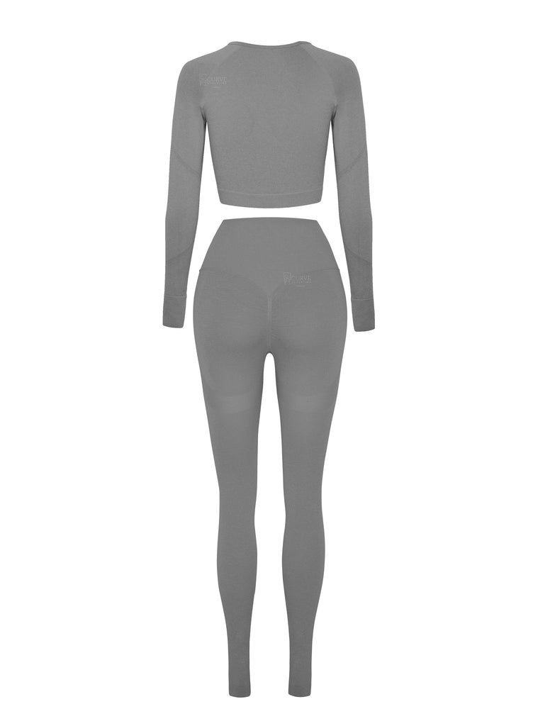 Matching Set Compression Tights (GREY) – Curve Sculpting