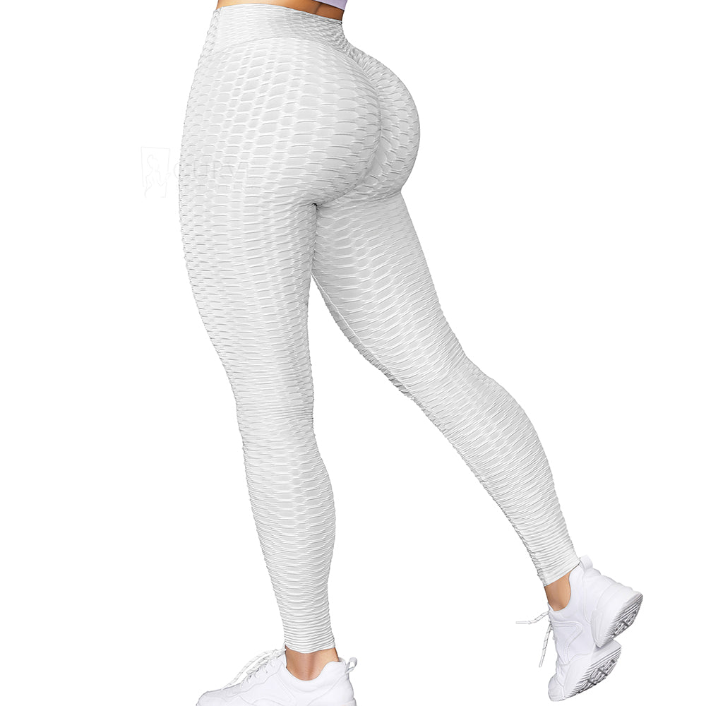 Honeycomb Butt-lift Leggings (White) – Curve Sculpting