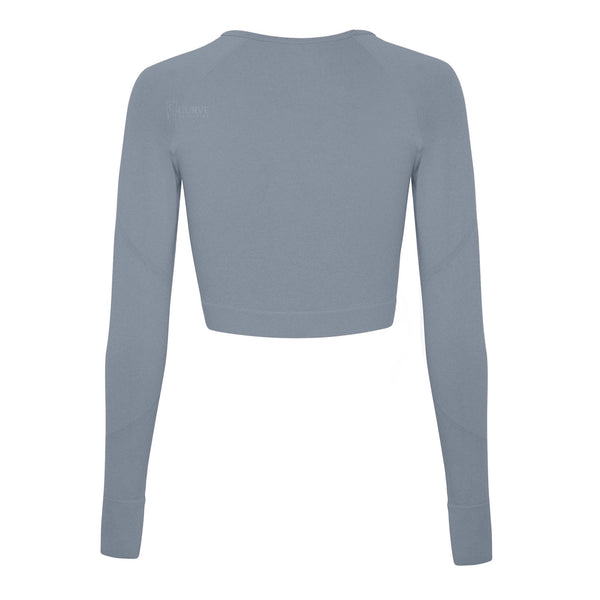 curve sculpting top, Instagram top, blue long sleeve top