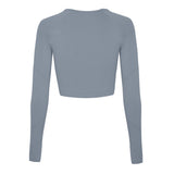 curve sculpting top, Instagram top, blue long sleeve top