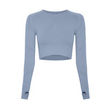 curve sculpting top, Instagram top, blue long sleeve top