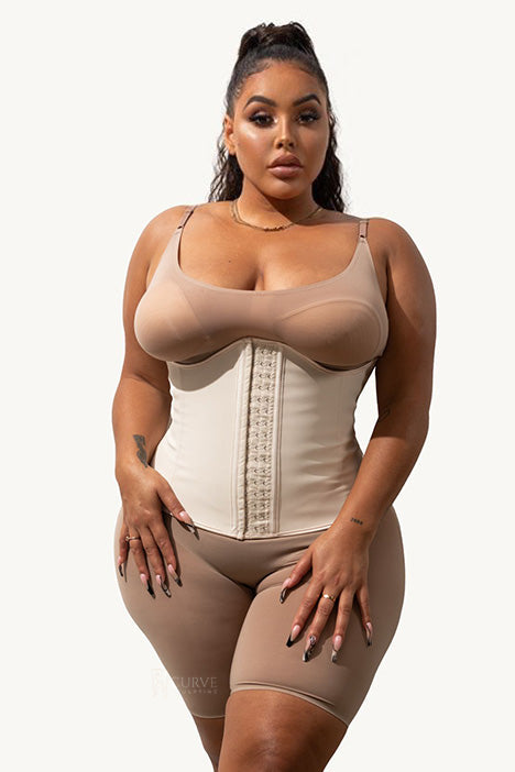 Gaine-Culotte LODAY Pour Femme - Waist Trainer, Double Couche, 4 Baleines Acier, Fermeture Éclair Et Crochets - 5