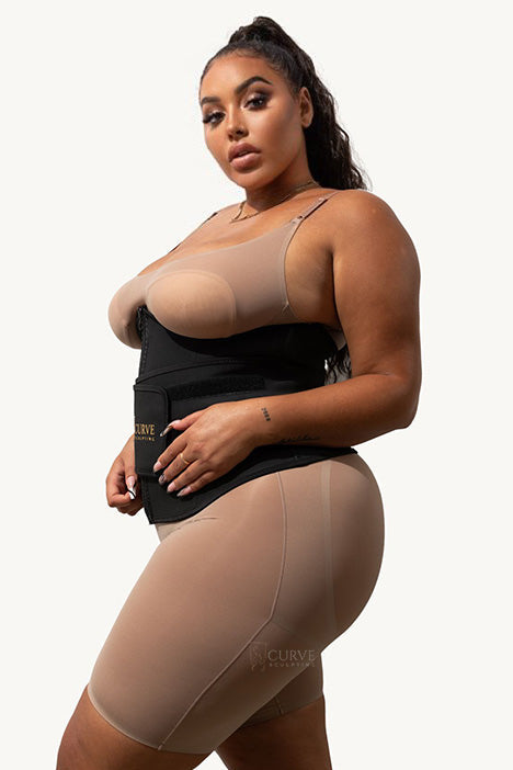Curve Sculpting Strap Zipper Waist Trainer - Main Image